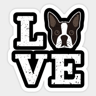 Boston Terrier Dog Love Sticker